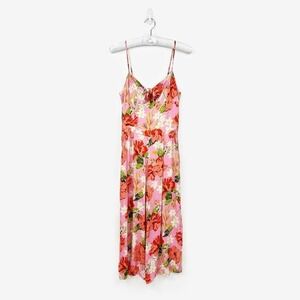 Yumi Kim Pretty Chic Jumpsuit Size 8 Mai Tai Pink Floral Resort Vacation Flowy‎